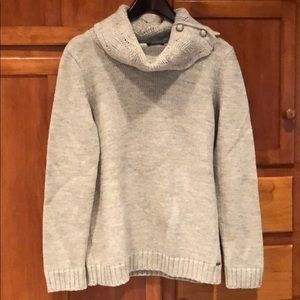 Saint James Light Heather Gray Turtleneck Sweater